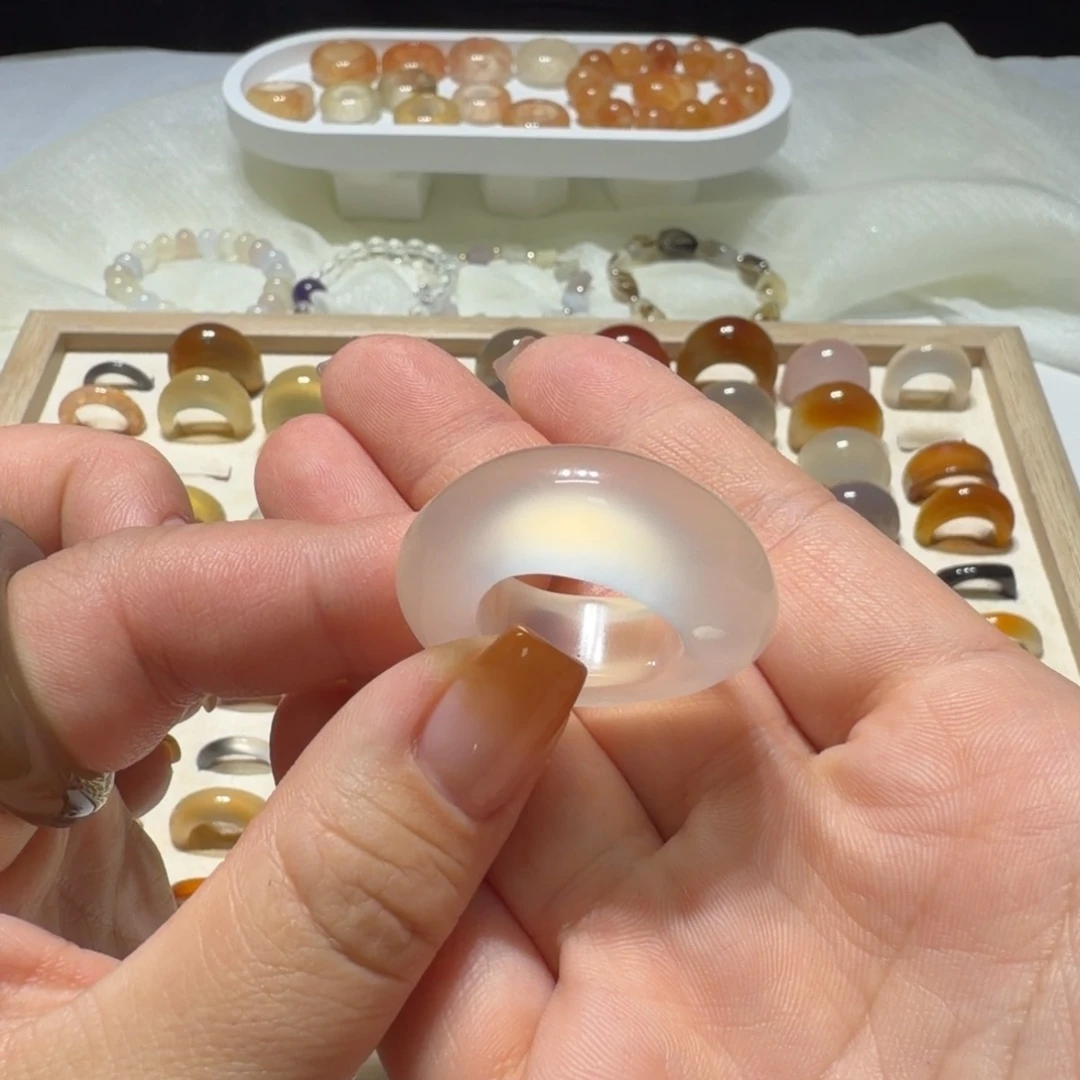 玛瑙/玉髓未镶嵌戒指刚15/16/不退换