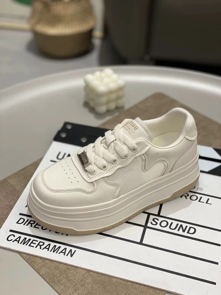 夏款新品！透气网面5cm超轻EVA厚底小白鞋1-1282