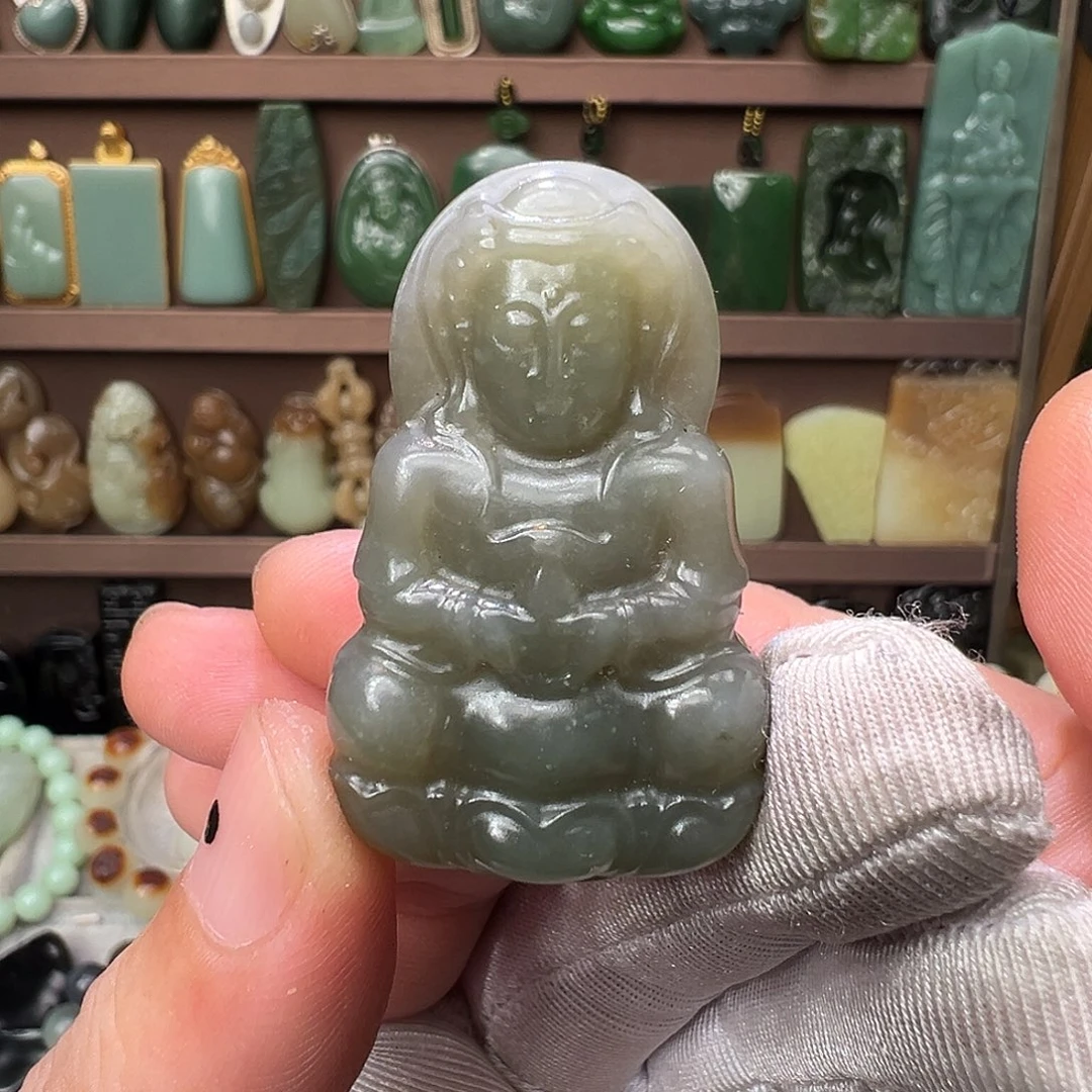 和田玉未镶嵌颈饰老坑料观音有微软棉油润老熟亏清福利12