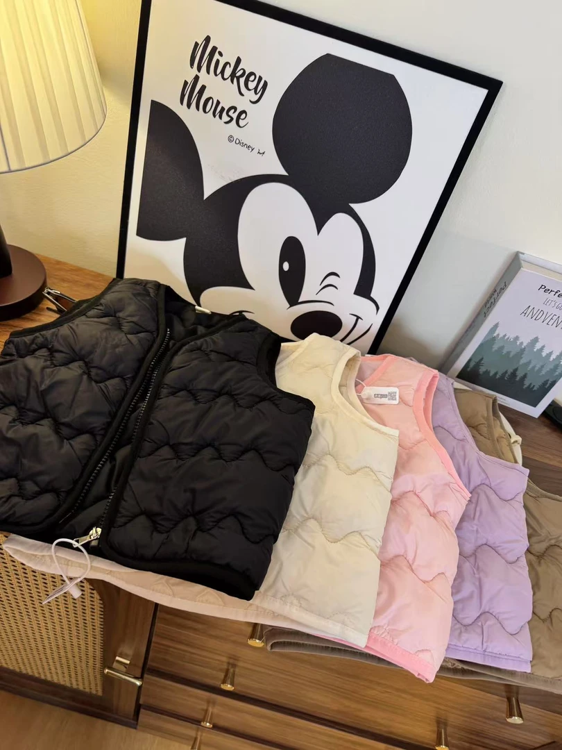 2025新款秋冬羊毛马甲儿童纯色男童女童棉马甲