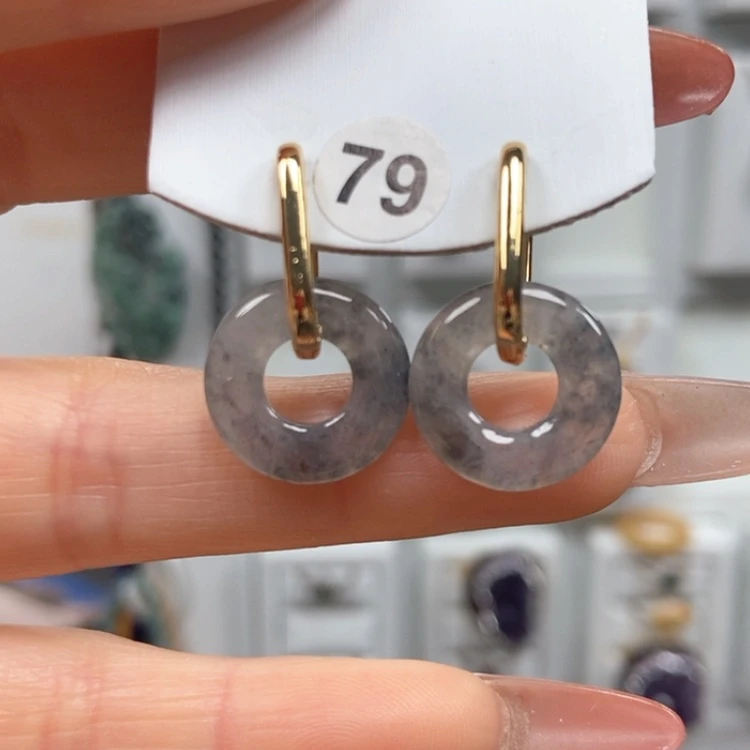 【闪购商品】翡翠耳饰银S925镶嵌耳饰