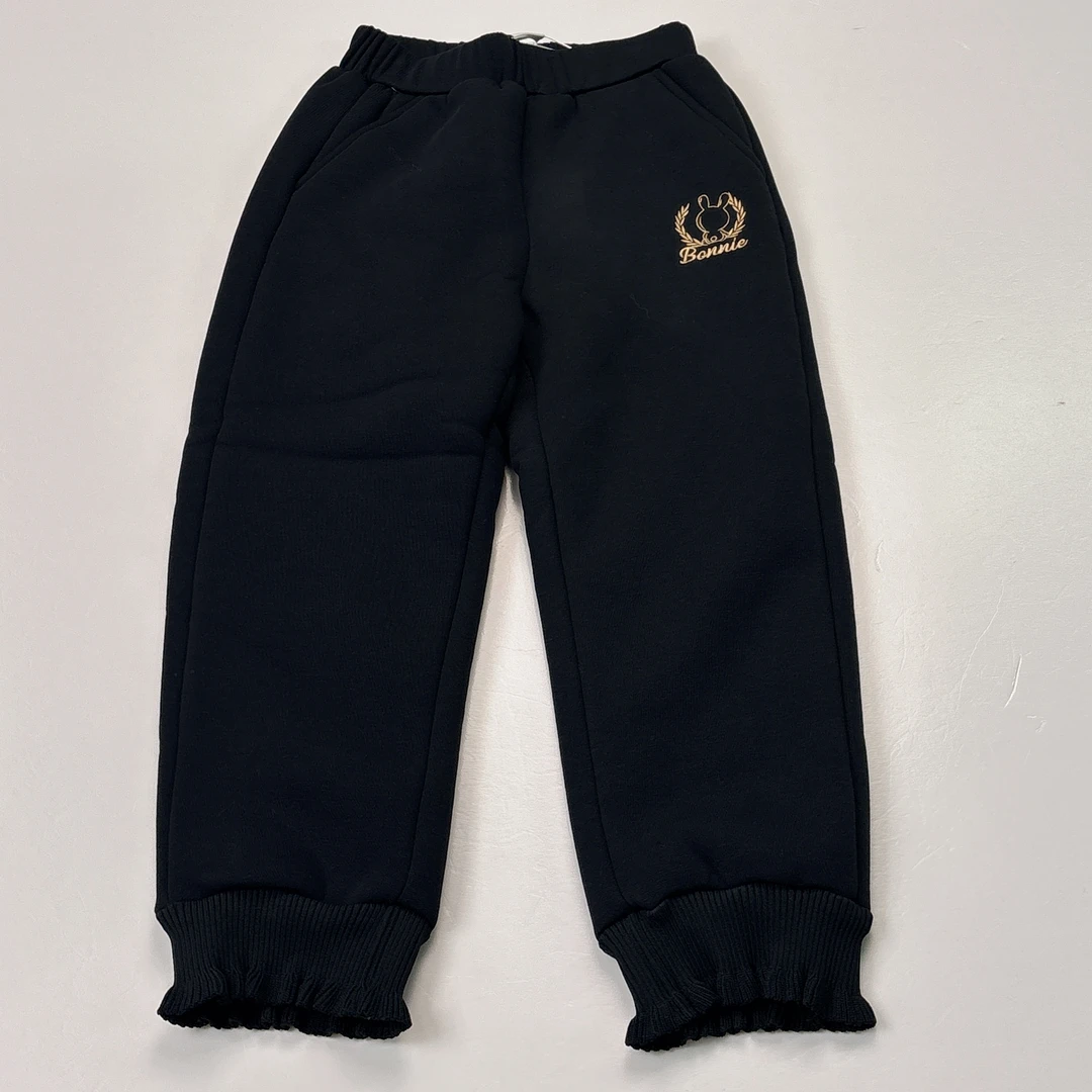 卜吉熊新款童装轻潮学院风秋冬季加绒加厚保暖时尚休闲长裤(140)