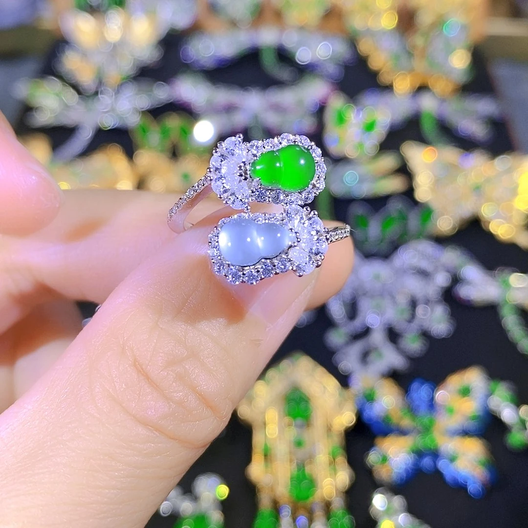 吊坠(不含链)银S925镶嵌翡翠