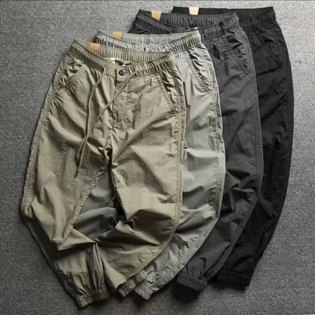 弹力工装裤男士透气宽松尼龙束脚裤休闲长裤潮牌夏季新款2081