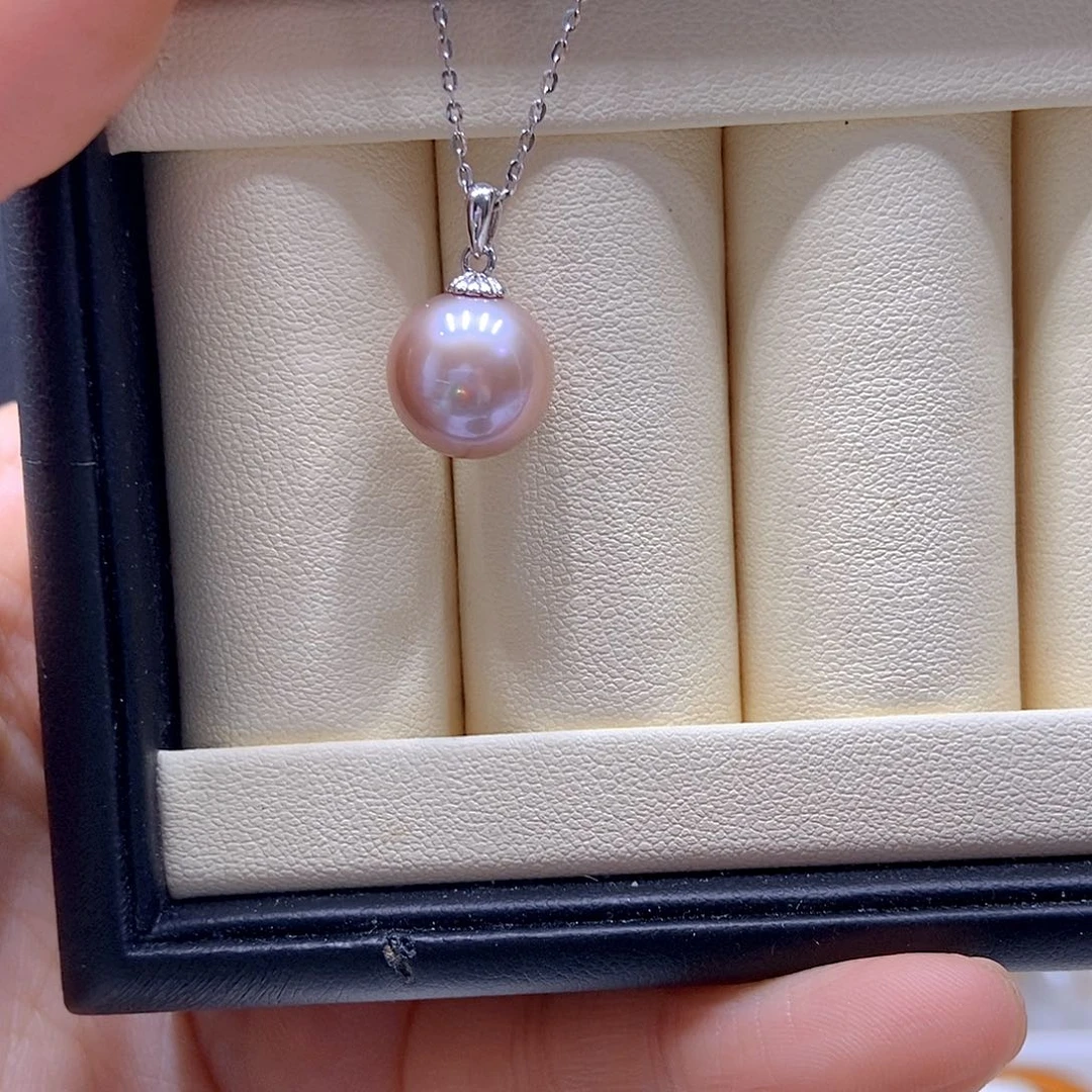 吊坠(不含链)银S925镶嵌淡水珍珠