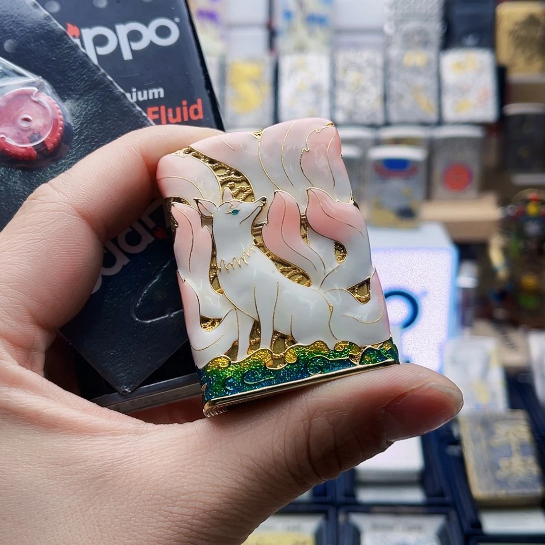 敏***哇铜钢夜光珐琅九尾狐