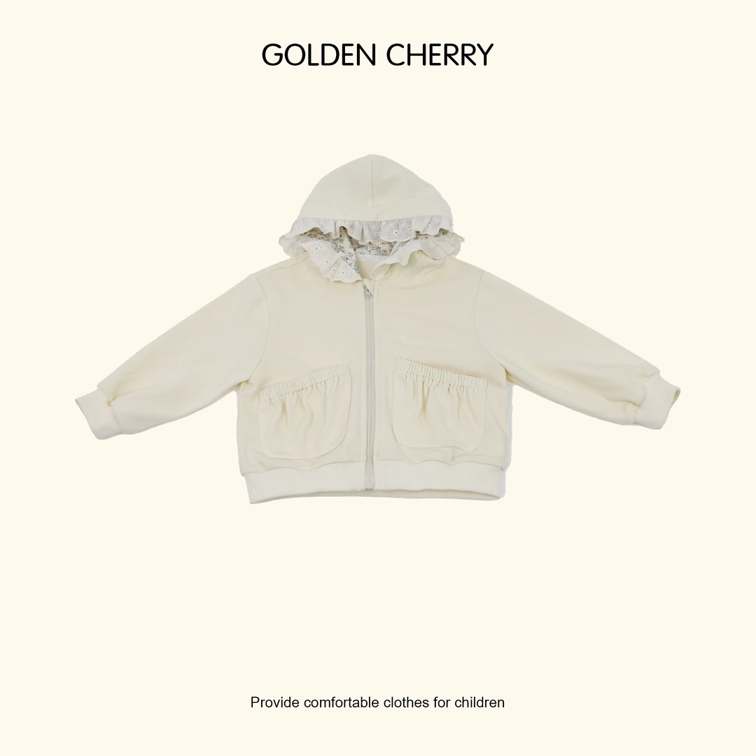 【Golden cherry】儿童大拉花蕾丝帽边开衫外套567373