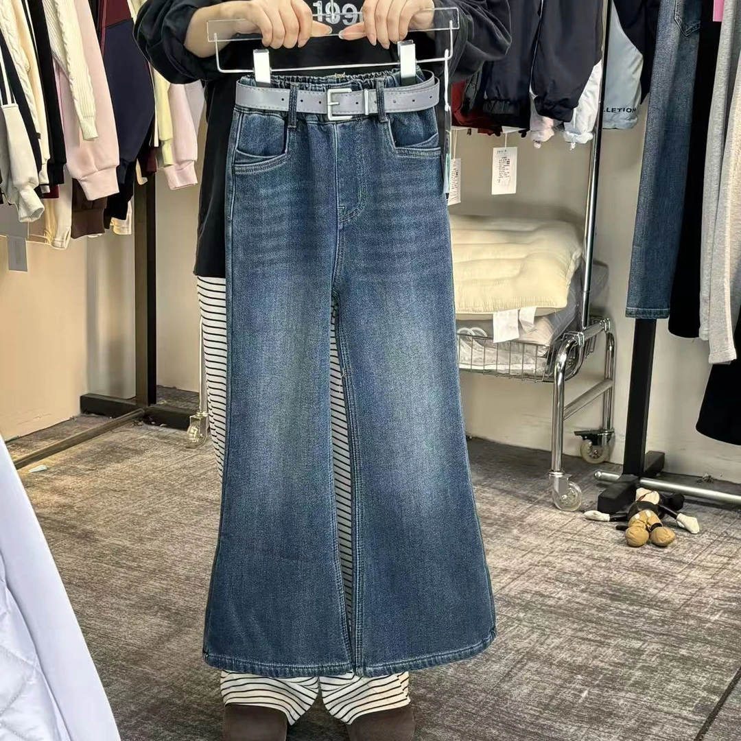 206 童装冬款加绒加厚不贴腿微喇裤