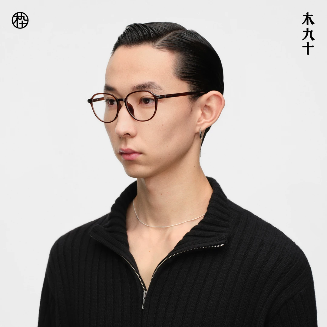 MUJOSH/木九十复古皇冠茶框超轻高清男女同款时尚镜MJ11FN1033