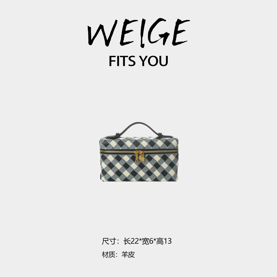 WEIGE【 bangbang手袋】羊皮单肩斜挎包BV7018-灰色配黑白
