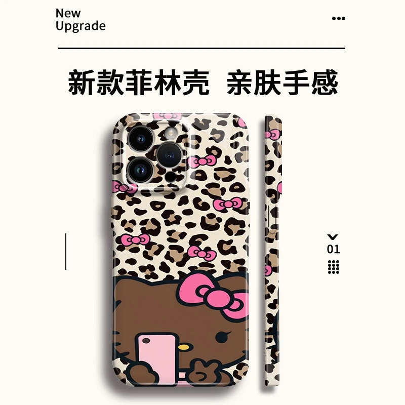 豹纹蝴蝶结KT适用苹果16promax菲林手机壳华为oppoiqooz10手机壳