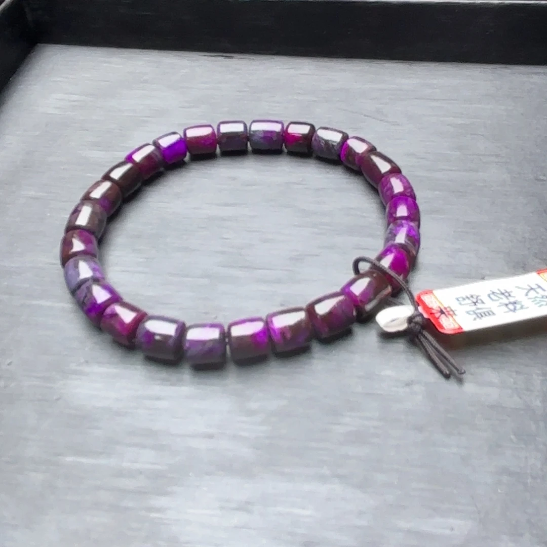 苏纪石（舒俱来）未镶嵌笔刷老桃红手串