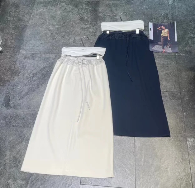 米多多 HNHL#0491#简约百搭休闲抽绳半裙 kc