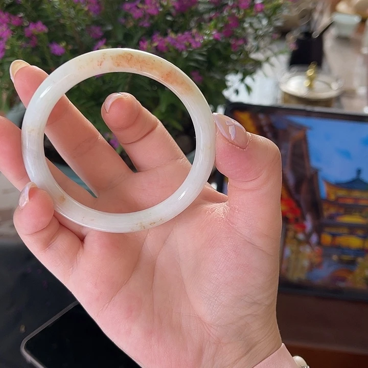 未镶嵌手镯翡翠圆条红翡