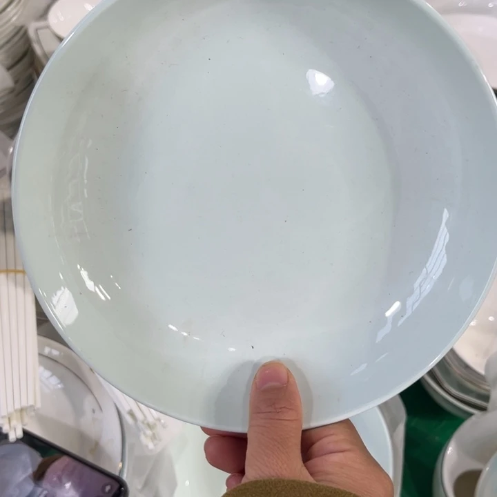 瓷片七寸深盘六个微瑕