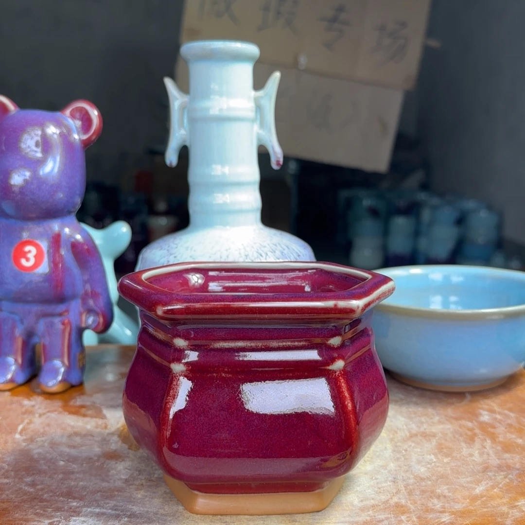摆件郑家钧窑摆件微瑕