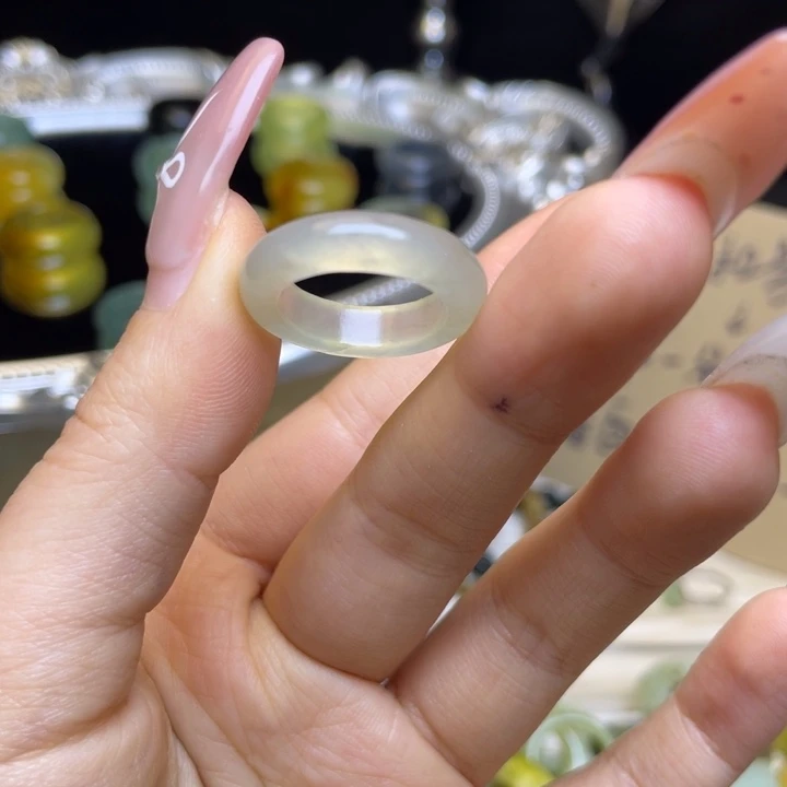 蛇纹石玉合金戒指30-16.0