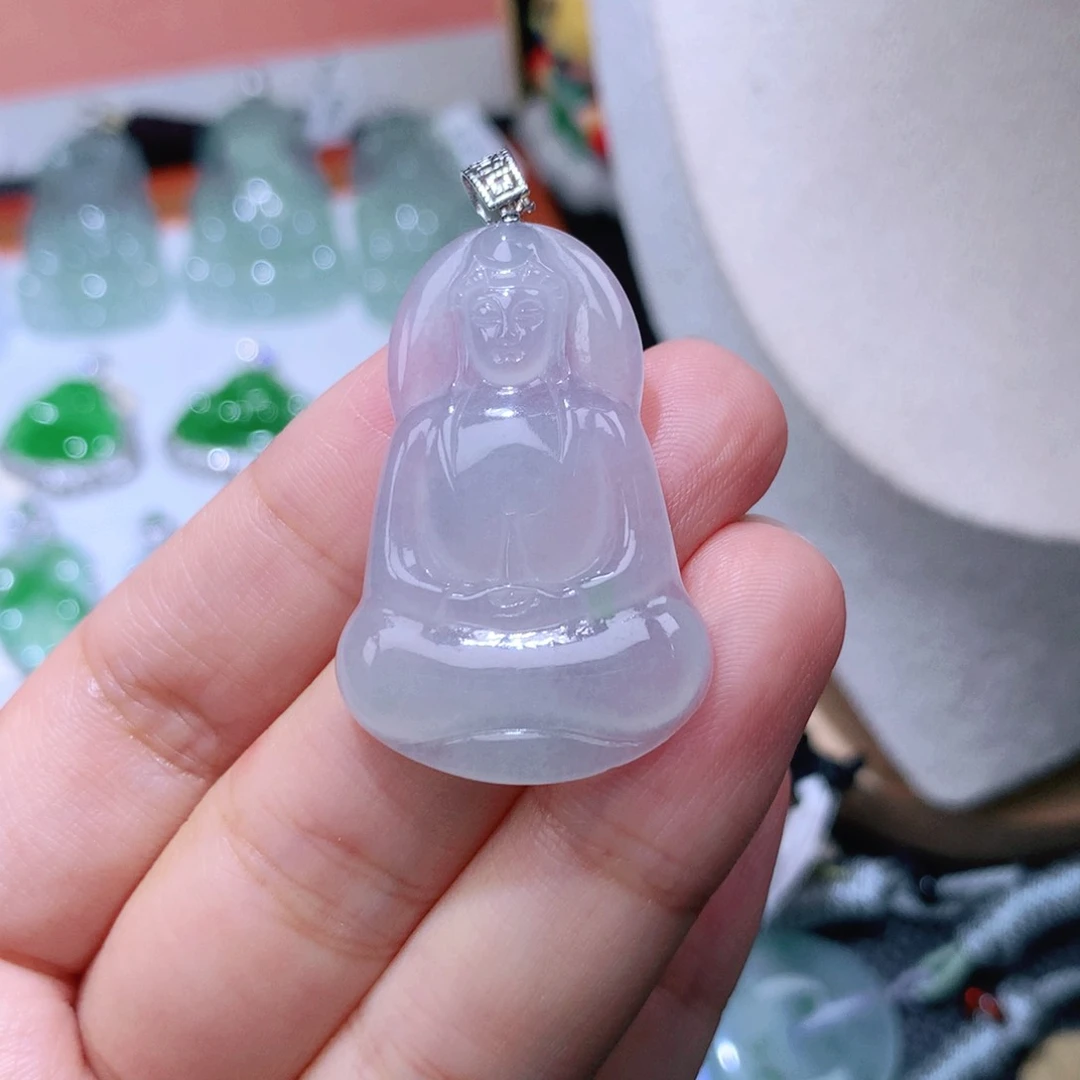 颈饰18K金镶嵌翡翠素衣