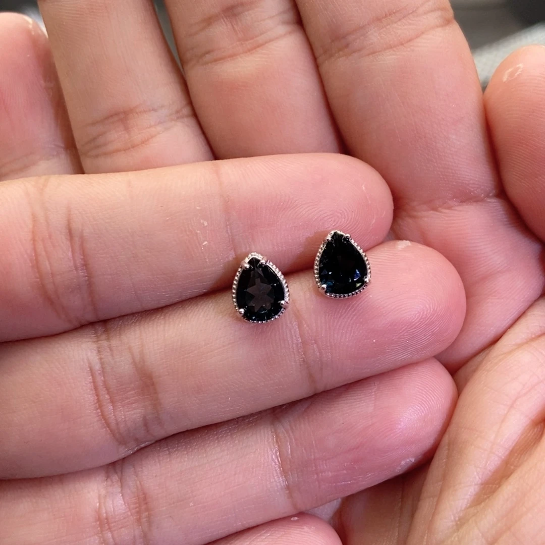 托帕石耳饰银S925镶嵌东*猫