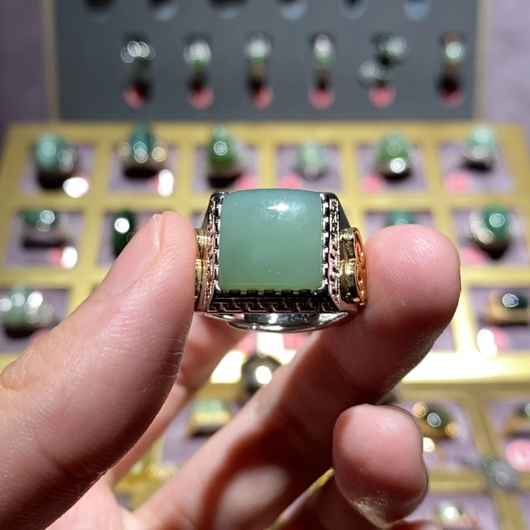 和田玉（碧玉）戒指未镶嵌