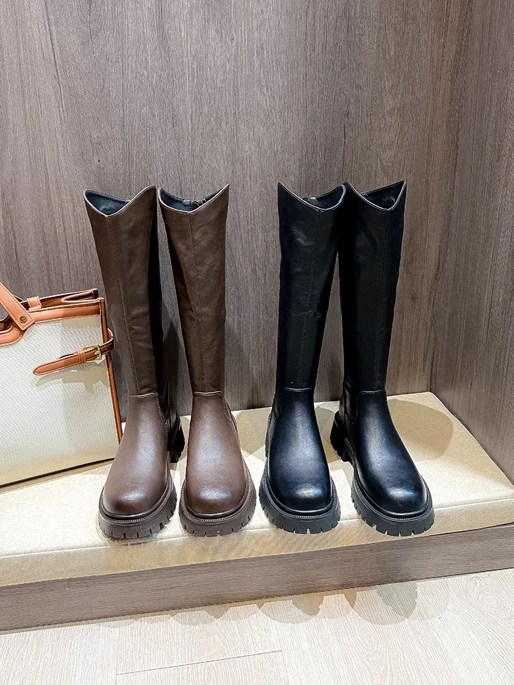 新款瘦腿神器时尚百搭秋冬女士长筒骑士靴85-13S