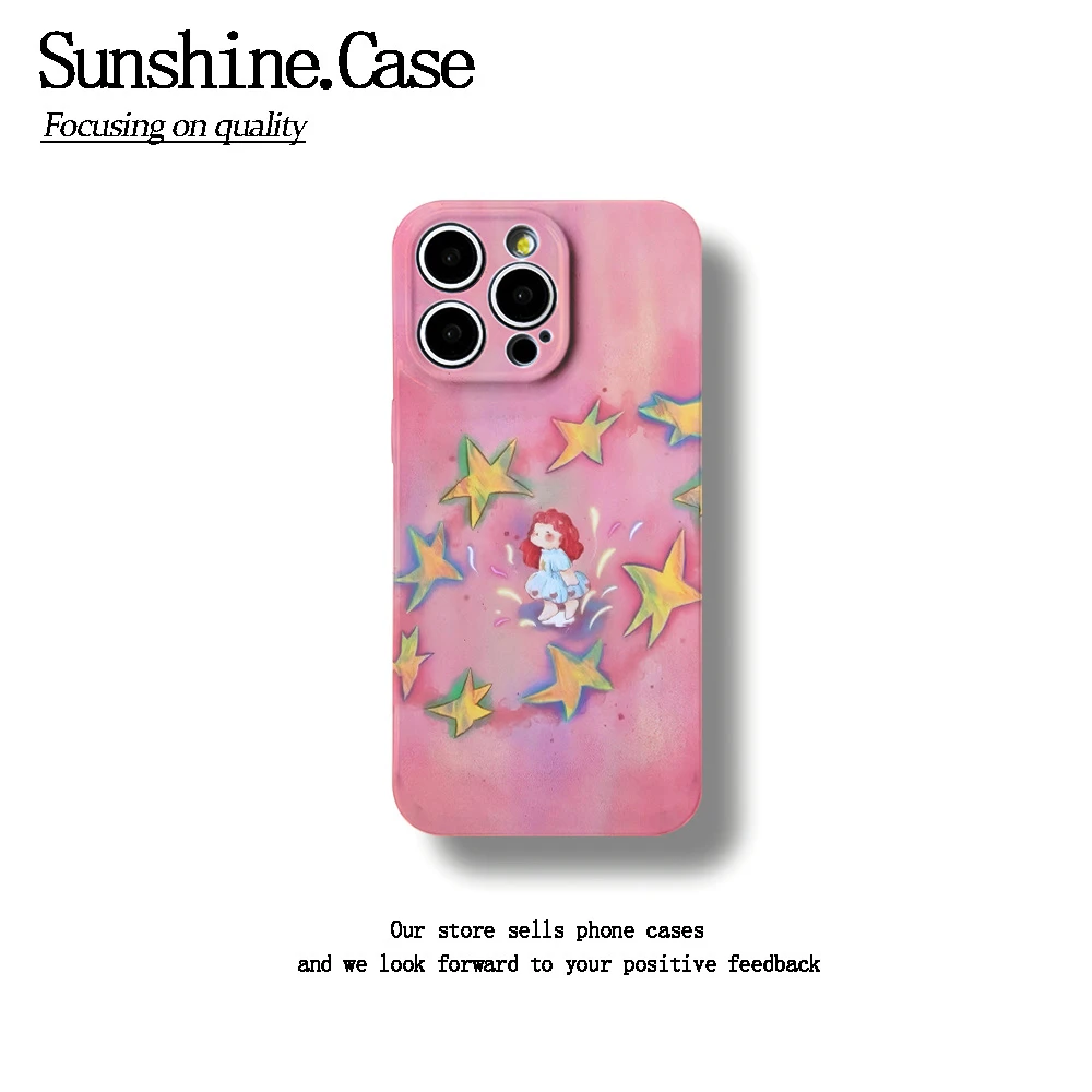 菲林软壳星星女孩布适用于苹果华为vivo小米oppo一加防摔手机壳