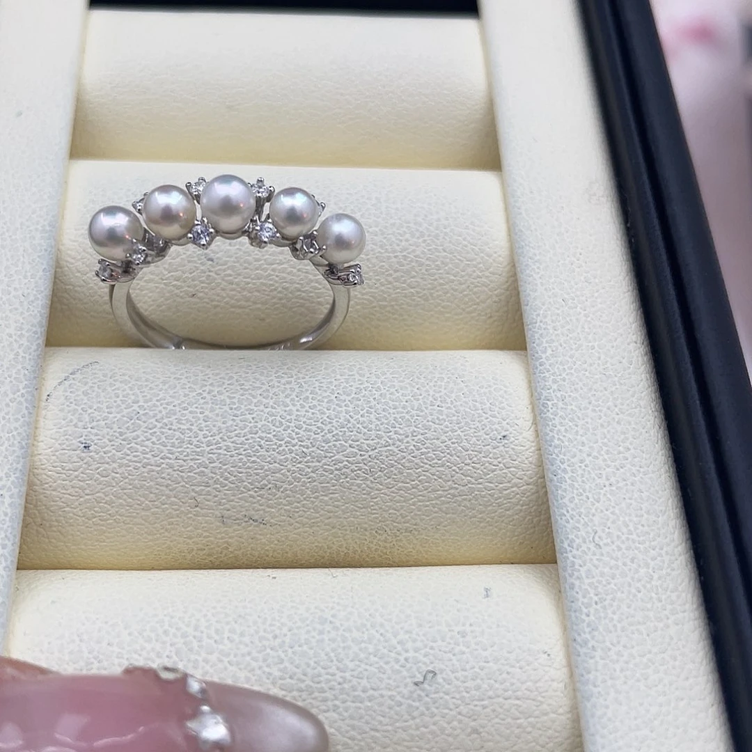 戒指银S925镶嵌海水珍珠