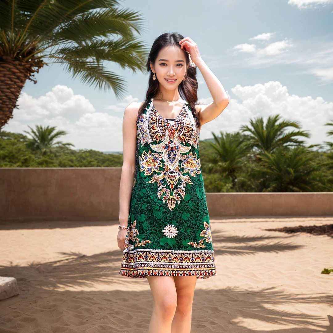 复古无袖修身印花民族风吊带连衣裙夏季长款女装百褶裙气质礼服