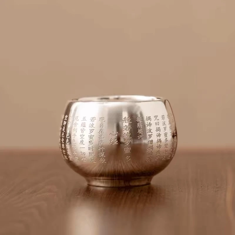 鎏银国潮心经主人杯茶杯功夫茶具鎏银中式高档家用品茗送礼盒装Z1