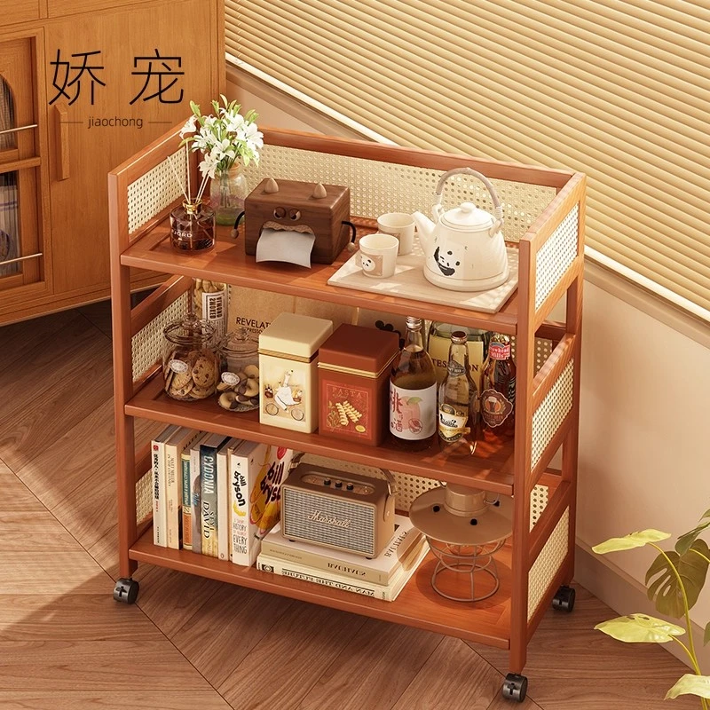 边几小推车客厅沙发边柜厨房餐车中古零食置物架可移动多功能茶几