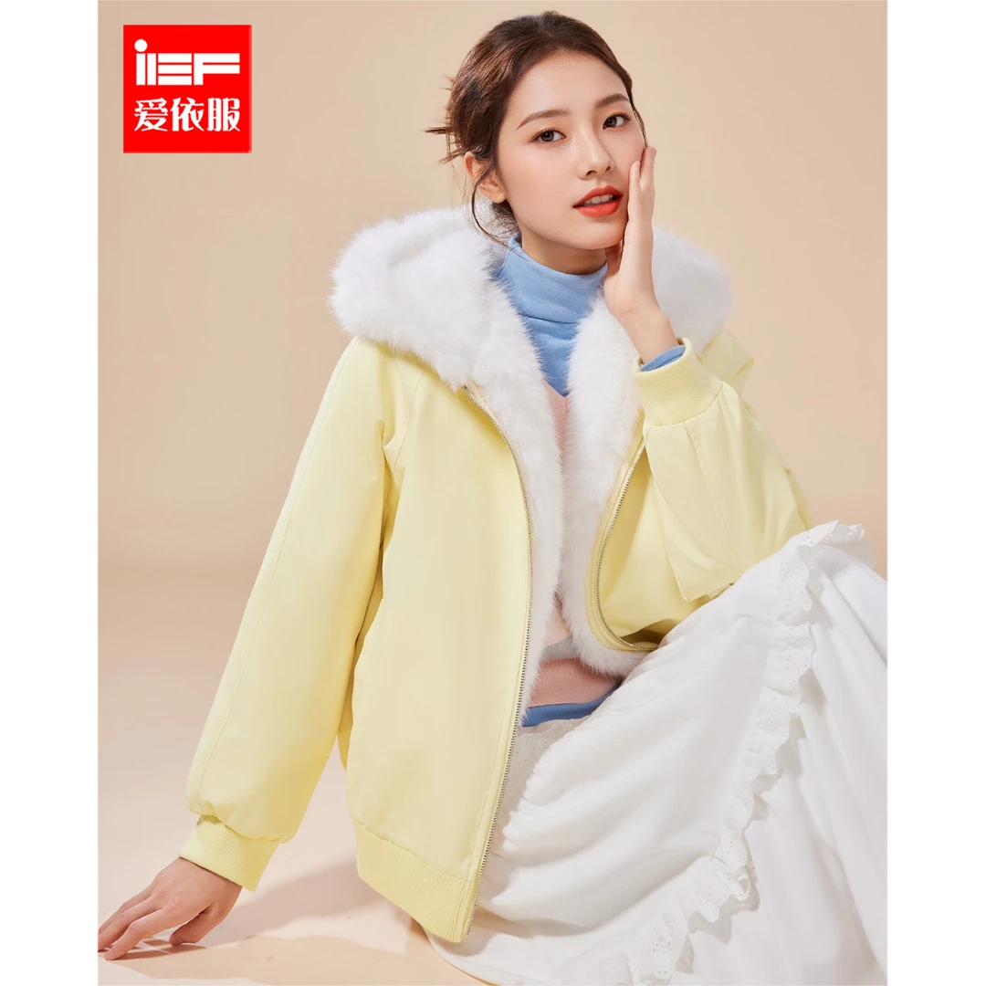 IEF/爱依服2025新款冬季美式休闲风加绒加厚减龄时尚外套
