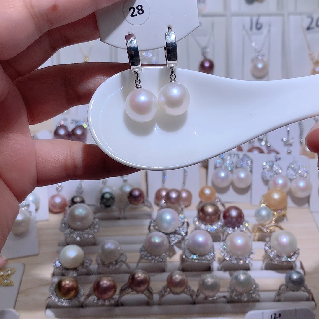 淡水珍珠未镶嵌耳饰CC12.5mm