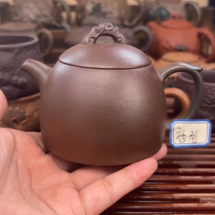 紫砂茶壶鱼化龙天青柴烧220c