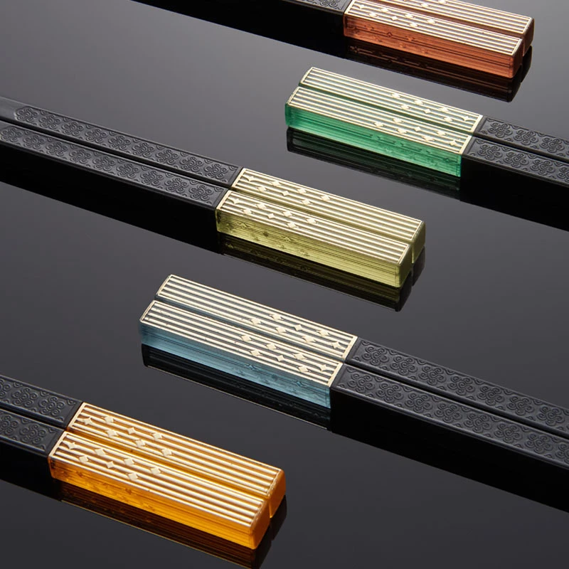 合金筷子繁星中式防滑耐高温一人一筷十双白色家用餐具家庭简约