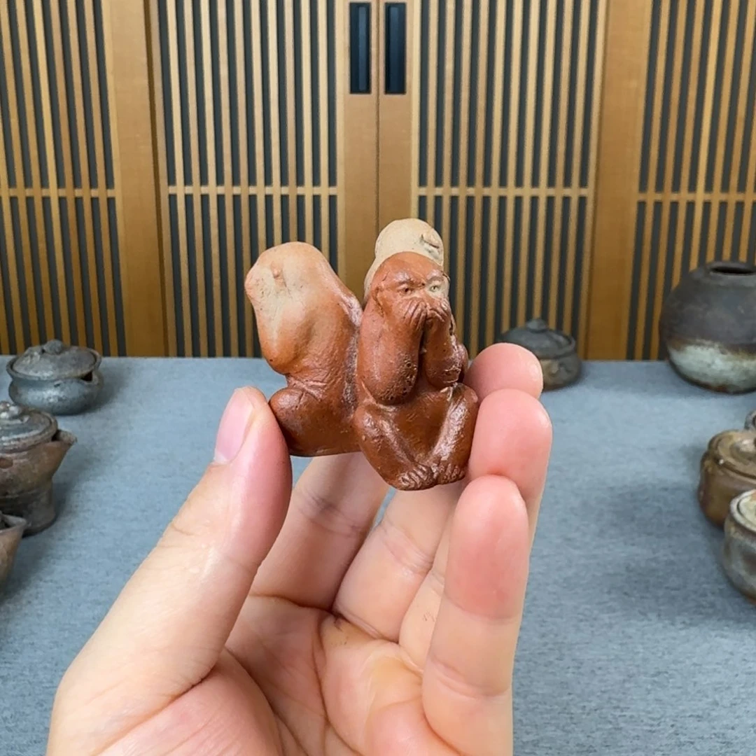 生**歌备前烧盖置 木村兴乐园