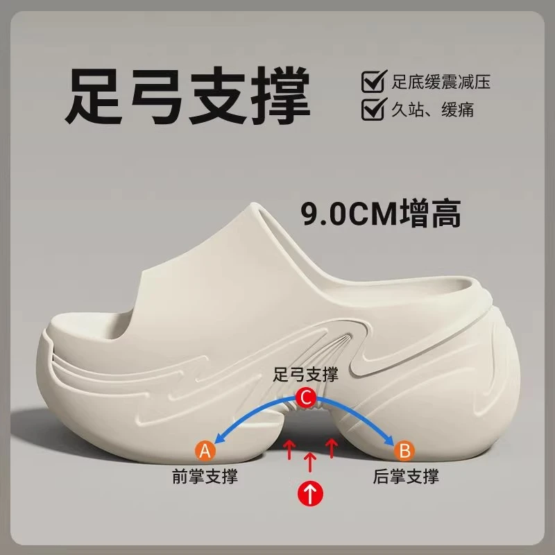 小个子厚底拖鞋女款2025新款增高EVA沙滩防滑防臭凉拖鞋女士夏季