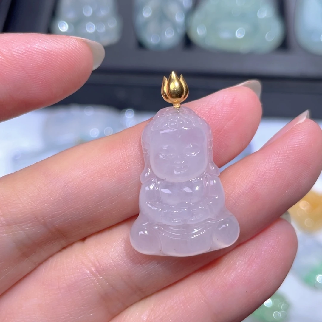 颈饰18K金镶嵌翡翠翡翠