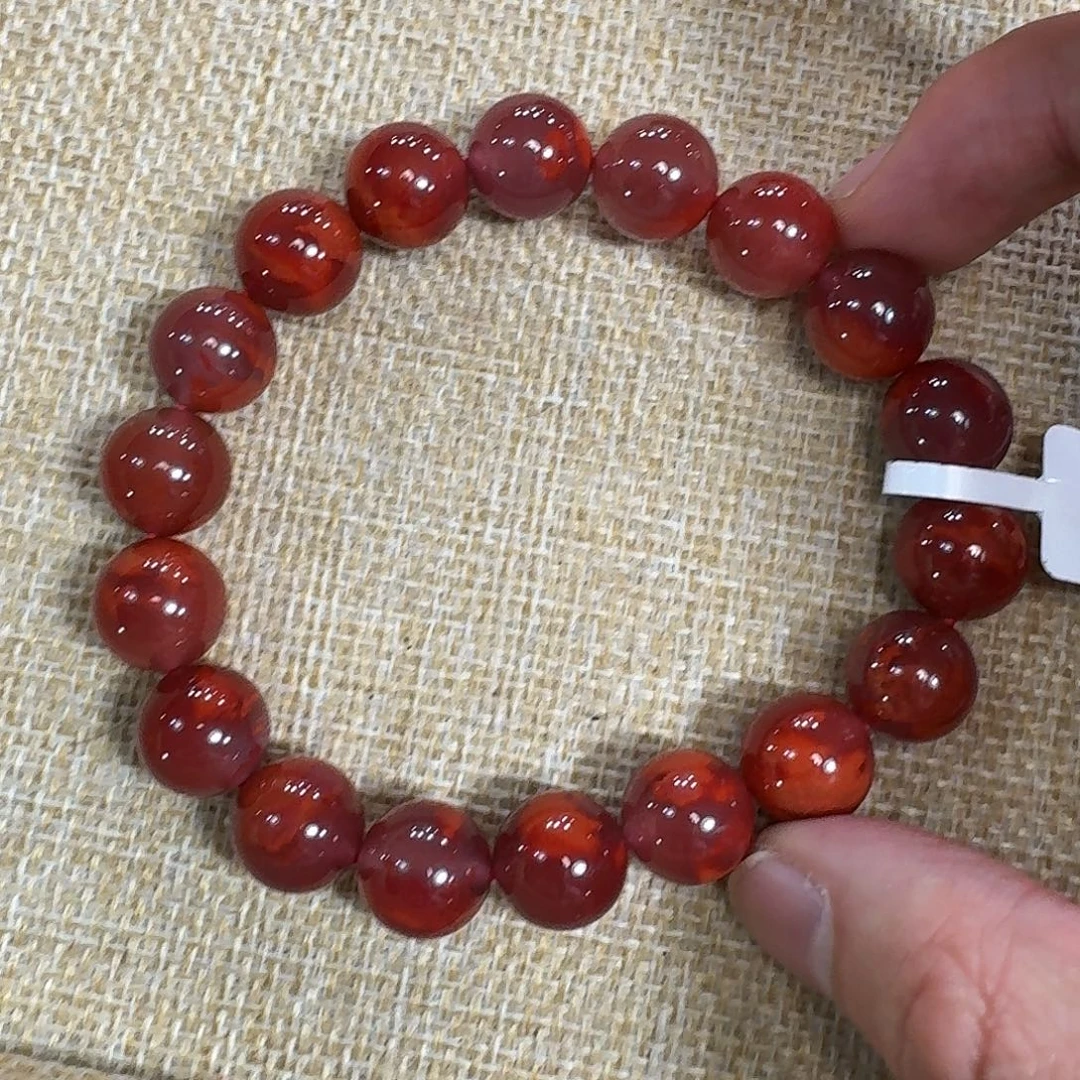 南红玛瑙未镶嵌手链手串原矿南红牛血火焰纹12