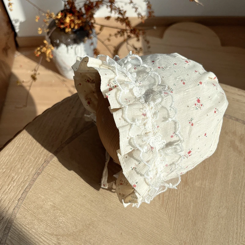 婴儿圆顶夏季宽檐女宝甜美白色渔夫帽薄款春季帽子女出游胎帽公主