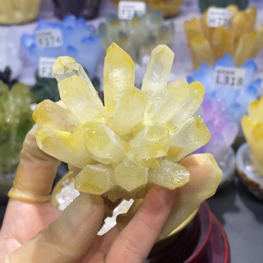 琉璃手工艺品墨**唧黄色花花
