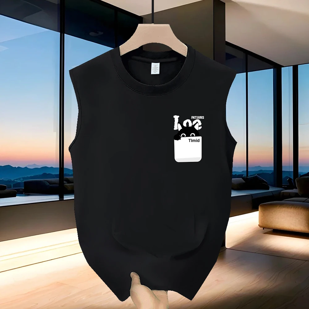 美式痞帅潮牌重磅纯棉背心男士夏季新款爆款时尚坎肩无袖t恤男装T