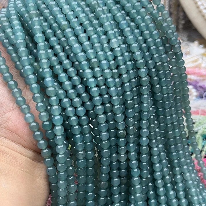 玛瑙/玉髓未镶嵌珠宝半成品2条6mm蓝水