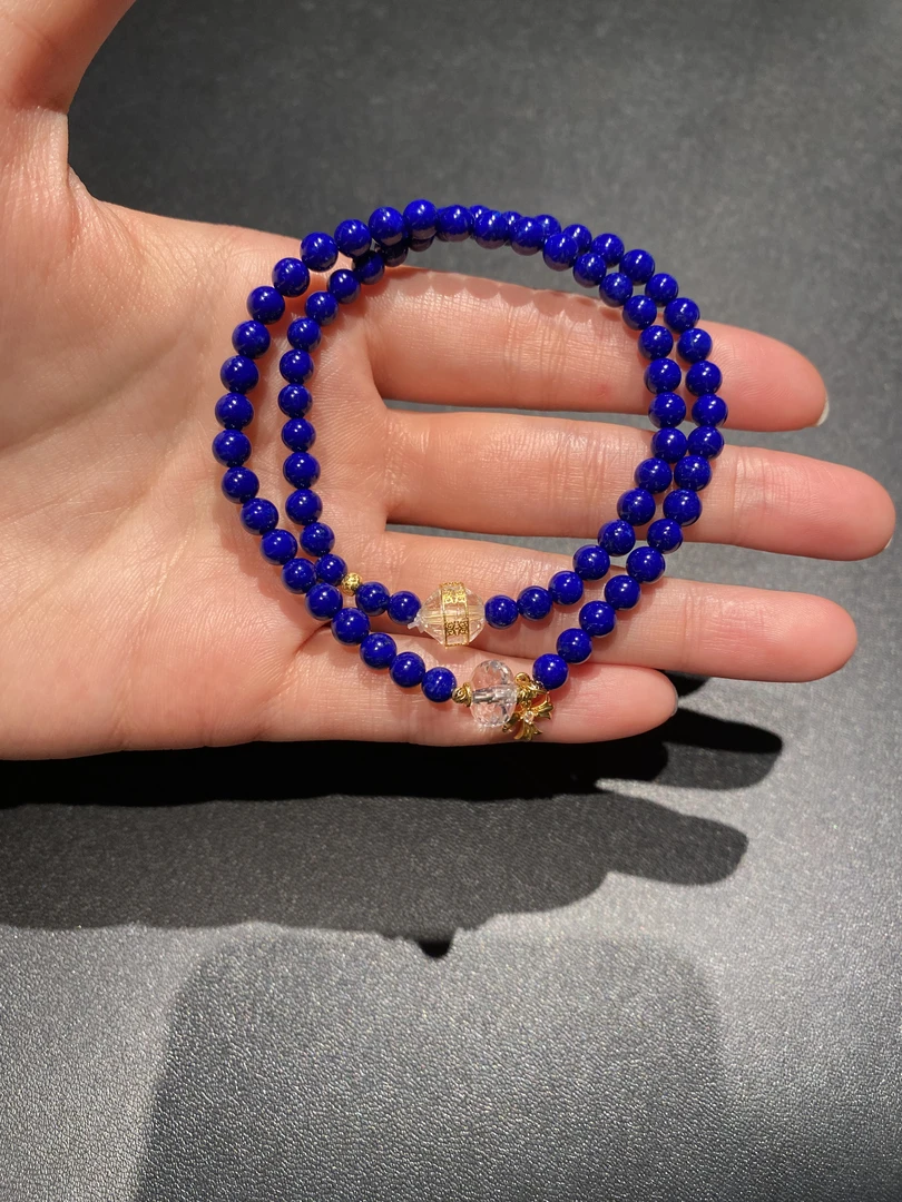 【蓝瑾】18K金 青金石手串4-5mm 258355-17