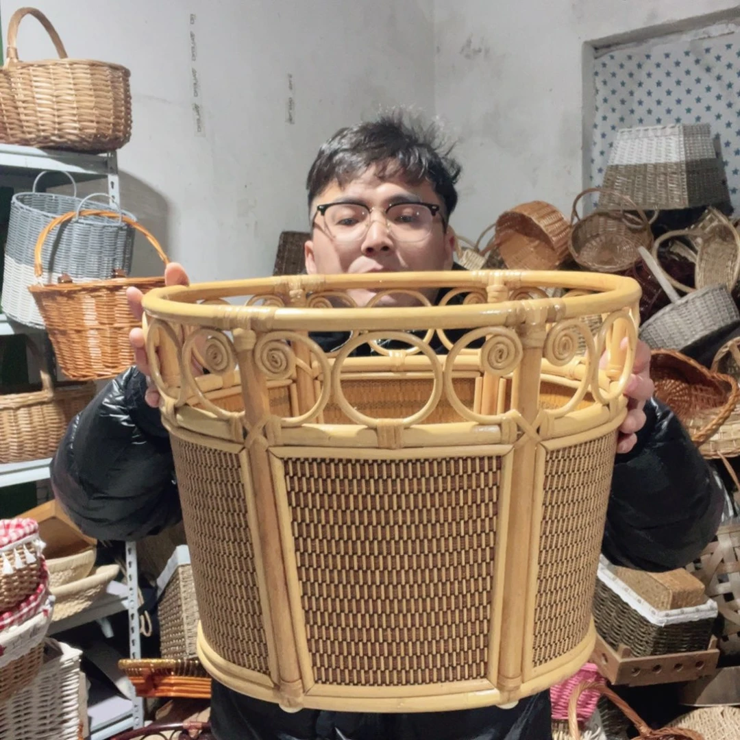 柳190藤编椭圆脏衣篓收纳