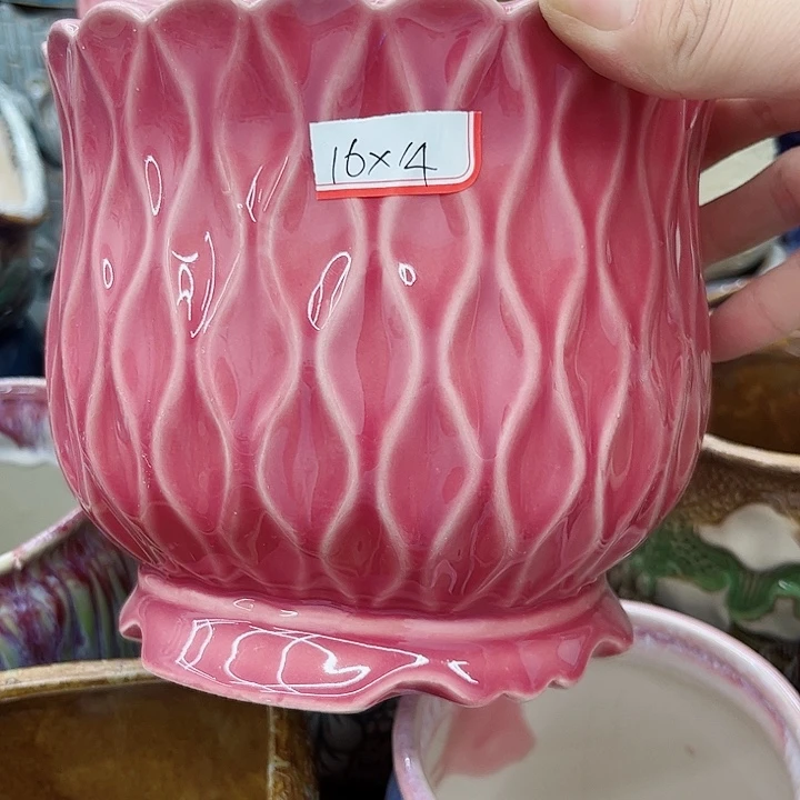 多肉绿植陶瓷花盆9.9包邮，有孔