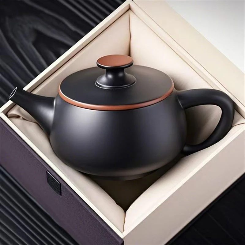 紫陶功夫陶瓷茶具泡茶壶纯手工可旋转可凤鸣大口汉瓦壶建水紫陶