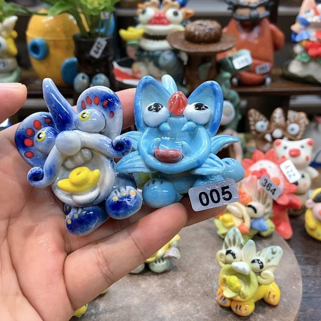 摆件一****在直播间手工抽象陶瓷摆件微瑕005组合