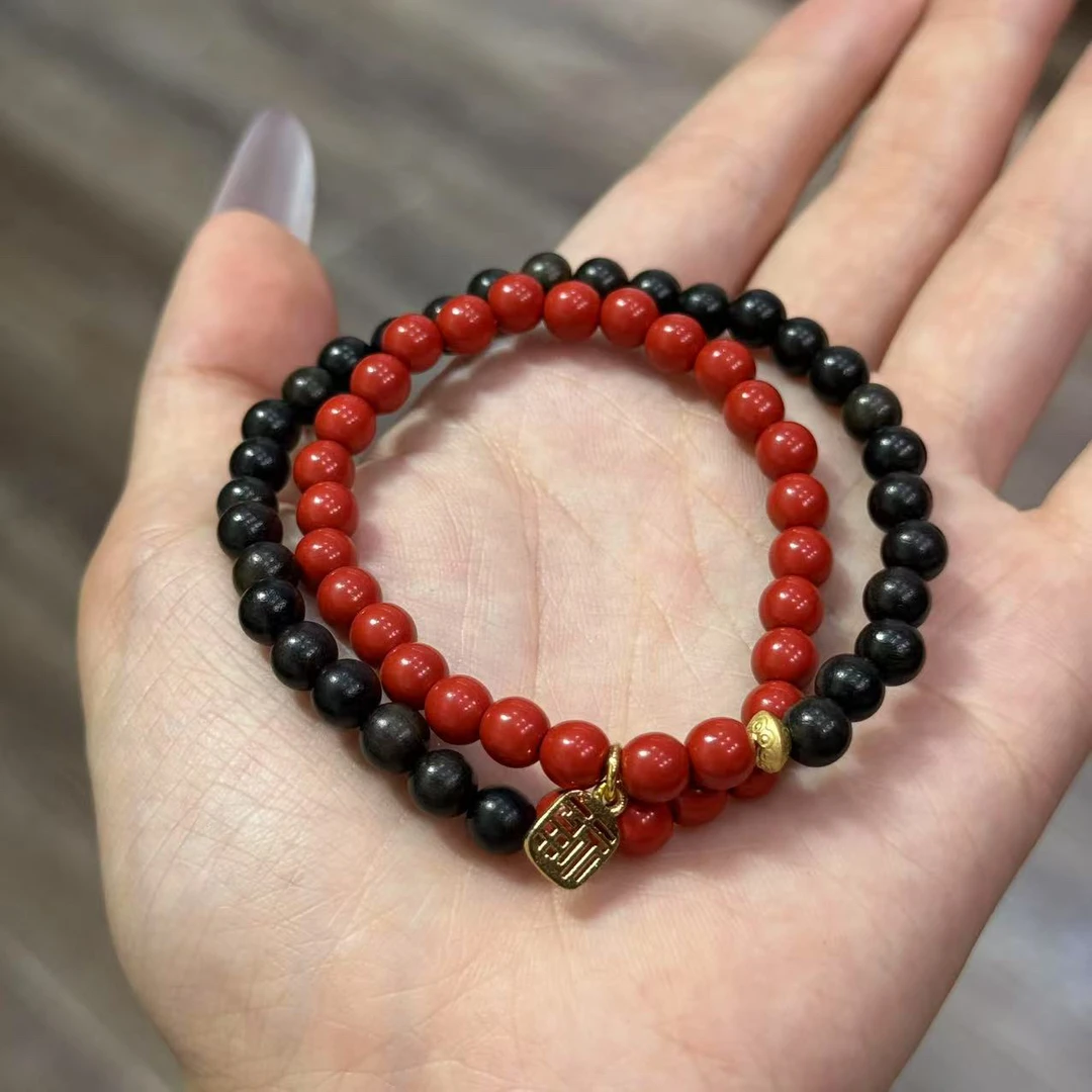 黑檀木双圈手串文玩可盘