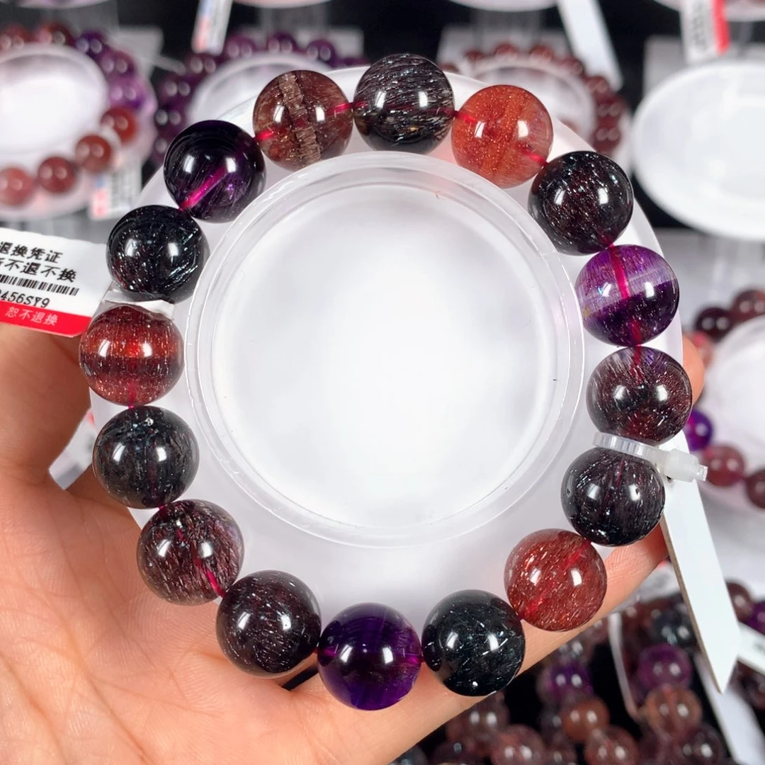 水晶手链未镶嵌收藏级黑加仑13.2