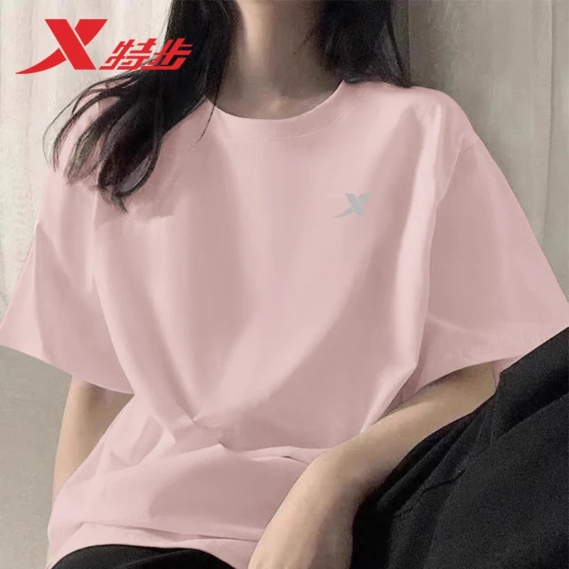 特步短袖T恤女夏季冰丝薄款半袖官方正品百搭速干透气运动上衣女